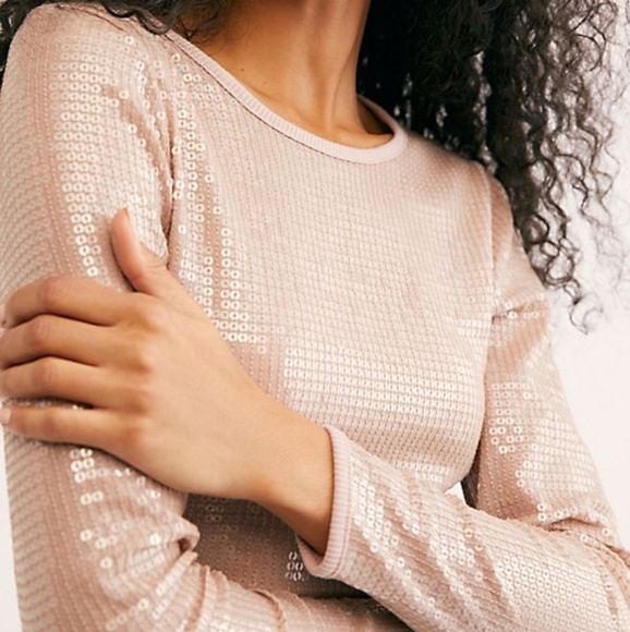 Free People Tops - NWT Free People Diamond Eyes Sequin Longsleeve